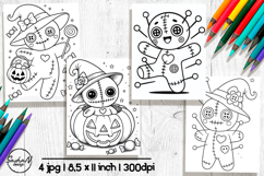 Cute Halloween coloring pages, Voodoo doll png Product Image 1
