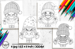 Valentine Gnome Coloring Pages, Gnomes Printable Coloring Product Image 1