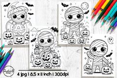Cute mummy Halloween coloring pages Product Image 1