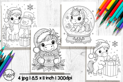 Cute horse winter coloring pages for kids Product Image 1