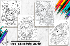 Christmas gnome coloring pages for kids Product Image 1