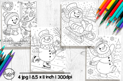 Snowman Christmas coloring pages Product Image 1