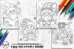 Christmas gnome coloring pages for kids Product Image 1