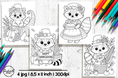 Thanksgiving coloring pages, Raccoon coloring pages Product Image 1