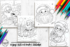 Cute Santa coloring pages for kids Product Image 1