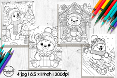 Christmas bear coloring pages for kids Product Image 1