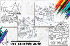 Christmas truck winter coloring pages for kids Product Image 1