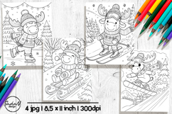 Moose coloring pages, Winter coloring pages Product Image 1