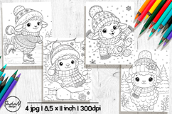 Cute sheep Winter coloring pages for kids Product Image 1