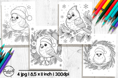 Red cardinal winter coloring pages for kids Product Image 1