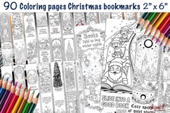 Christmas coloring pages bookmark bundle, Winter printable Product Image 1