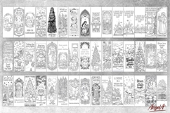 Christmas coloring pages bookmark bundle, Winter printable Product Image 3