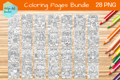 Autumn Farm Animals. Coloring Pages BUNDLE Product Image 2