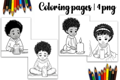 Christmas coloring page PNG, coloring book for kids Product Image 1