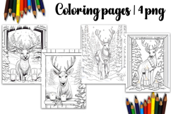Christmas coloring page PNG, coloring book for kids Product Image 1