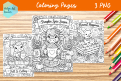 Autumn Farm Animals. Coloring Pages Product Image 1