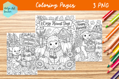 Autumn Farm Animals. Coloring Pages Product Image 1