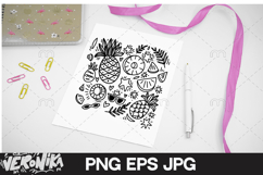 Coloring page | Pineapple &amp; Citrus Summer | Doodle Pattern Product Image 1