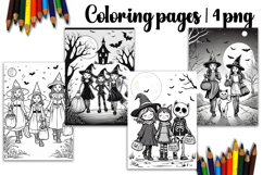 Cute halloween Design |halloween girl Coloring pages Product Image 1