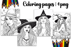 Cute halloween Design |halloween girl Coloring pages Product Image 1