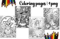 Cute halloween Design |halloween girl Coloring pages Product Image 1