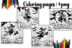 Cute halloween Design |halloween girl Coloring pages Product Image 1