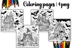 Cute funny haus Design | halloween haus Coloring pages Product Image 1