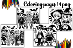 Cute halloween Design |halloween girl Coloring pages Product Image 1