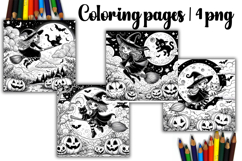 Cute halloween Design |halloween girl Coloring pages Product Image 1