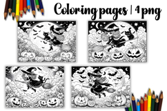 Cute halloween Design |halloween girl Coloring pages Product Image 1