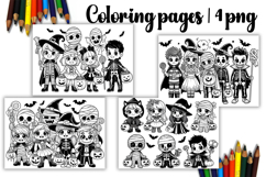 Cute halloween Design |halloween girl Coloring pages Product Image 1
