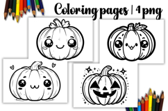 Cute halloween Design |cute pumpkin halloween Coloring pages Product Image 1