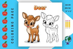 Deer Coloring Page - Printable Animal Coloring Book Product Image 1
