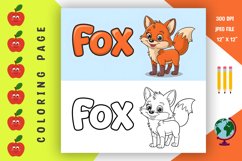 Fox Coloring Page - Printable Animal Coloring Book Product Image 1