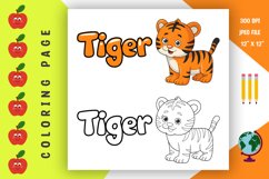 Tiger Coloring Page - Printable Animal Coloring Book Product Image 1