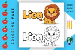Lion Coloring Page - Printable Animal Coloring Book Product Image 1
