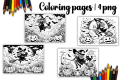 Cute halloween Design |witch halloween Coloring pages Product Image 1