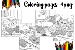 Christmas coloring page PNG, coloring book for kids Product Image 1