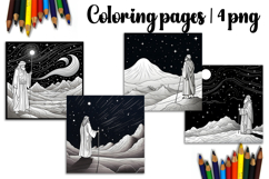 Christmas coloring page PNG, Baby bible coloring book Product Image 1