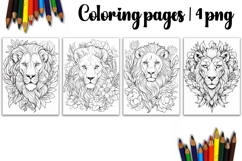 Cute animals Design |lion Coloring pages Product Image 1