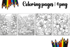Summer flowers Design |Coloring pages Product Image 1