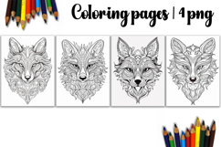 Cute animals Design |Fox Coloring pages Product Image 1