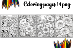 Summer flowers Design |Coloring pages Product Image 1
