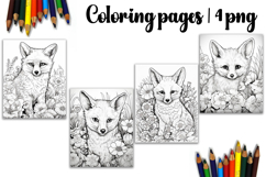 Cute animals Design |Fox Coloring pages Product Image 1