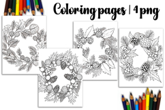 Christmas coloring page PNG, coloring book for kids Product Image 1
