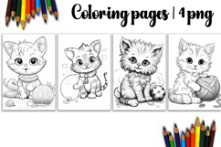 Cute animals Design |cat Coloring pages Product Image 1
