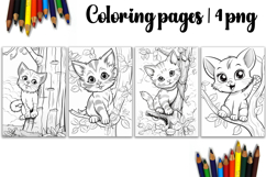 Cute animals Design |cat Coloring pages Product Image 1