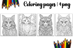 Cute animals Design |cat Coloring pages Product Image 1