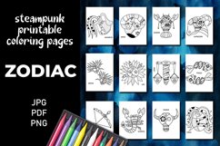 Zodiac Coloring Pages. Printable Coloring Books. Product Image 1