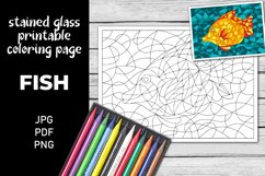 Fish Coloring Page. Stained Glass Coloring Book. Product Image 1